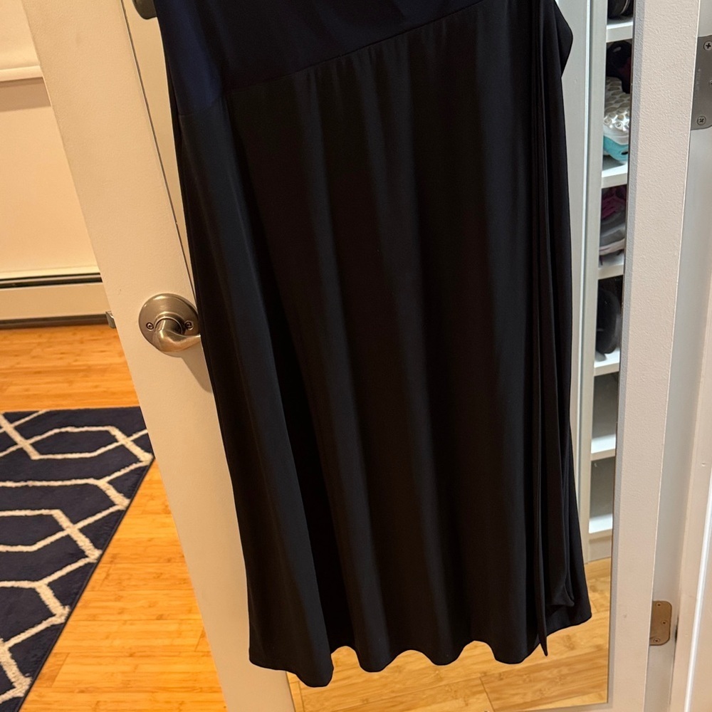 Ralph Lauren Black and Navy faux wrap Dress - Picture 3 of 7